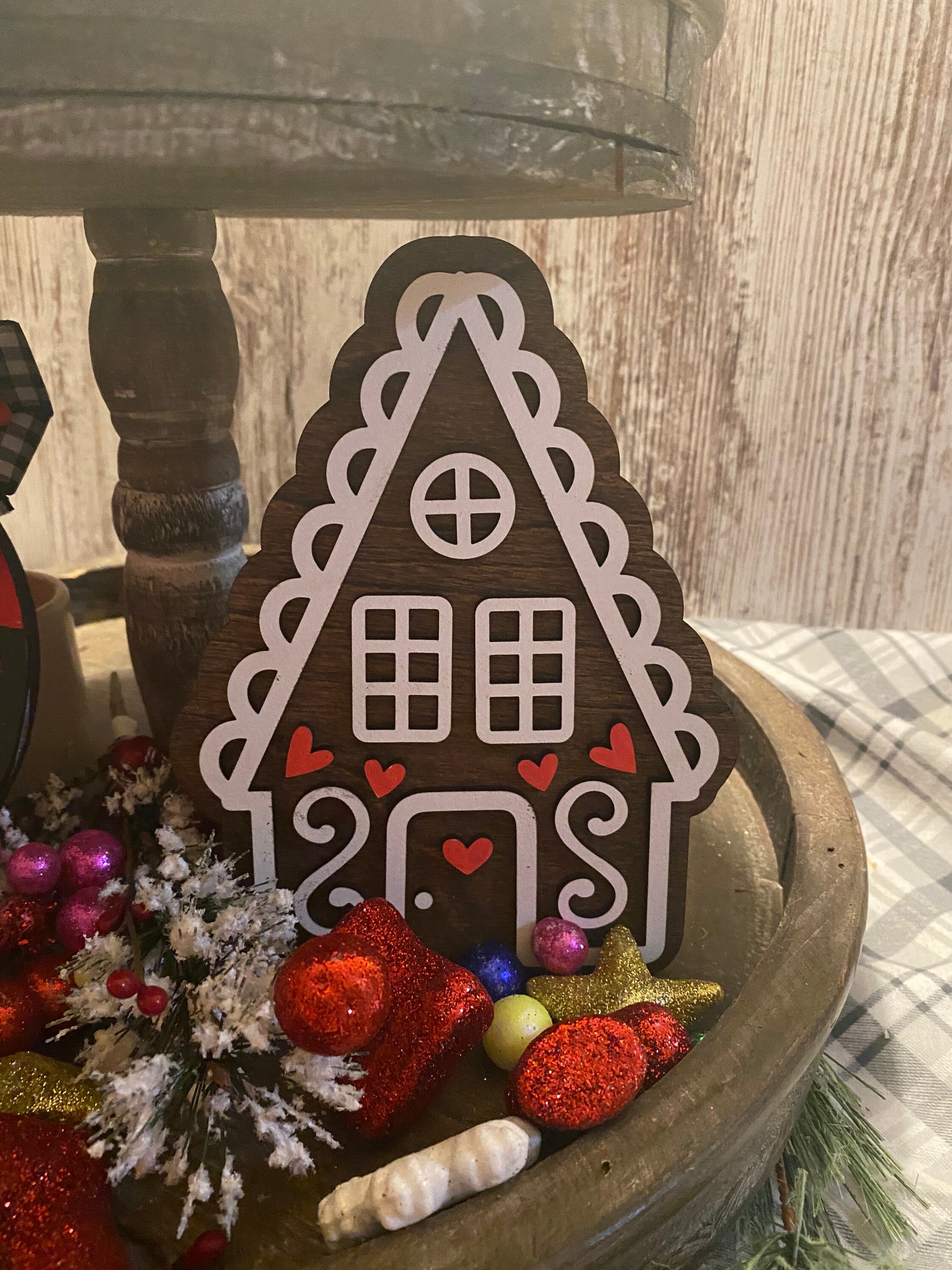 Christmas/gingerbread tiered tray decor bundle Etsy