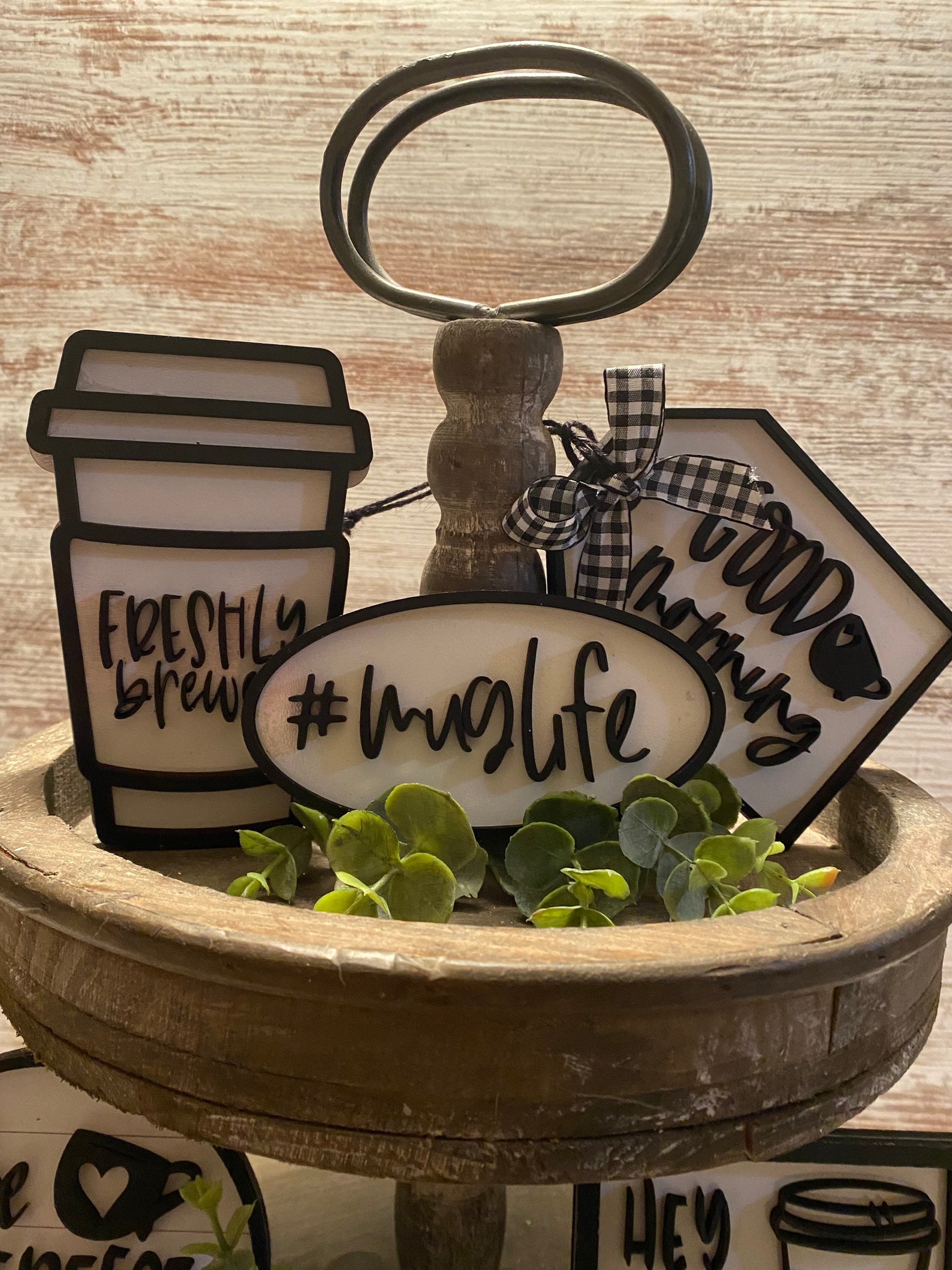 Coffee Bar Tiered Tray Decor/ Mug Life Tiered Tray Decor/ Etsy