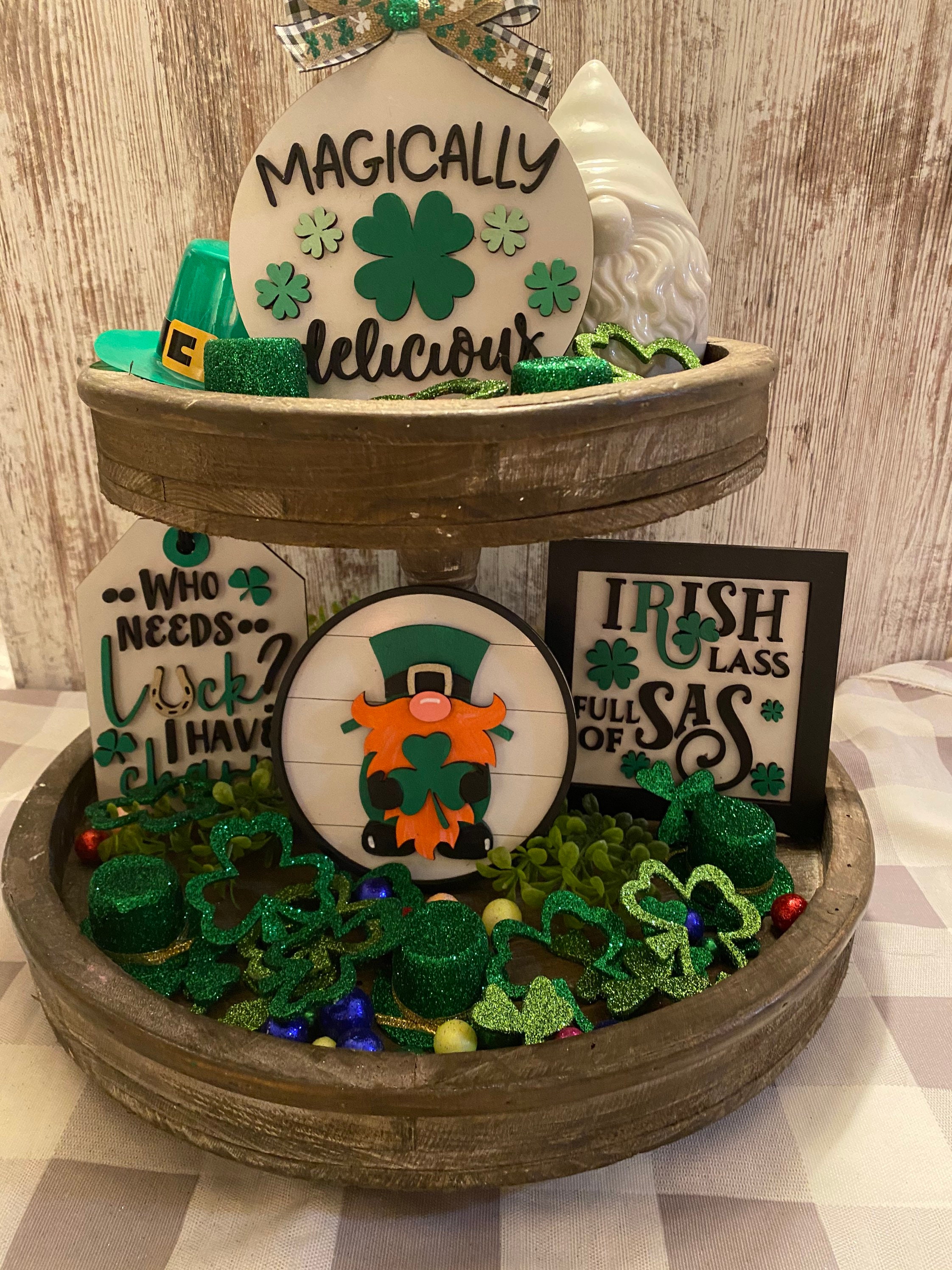 St Patricks Day tiered tray decor bundle | Etsy