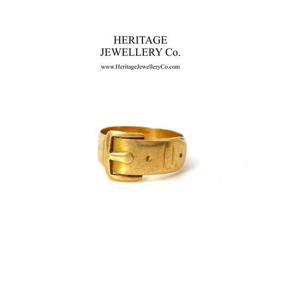 Antique Victorian Gold Buckle Ring (18ct gold; c.1