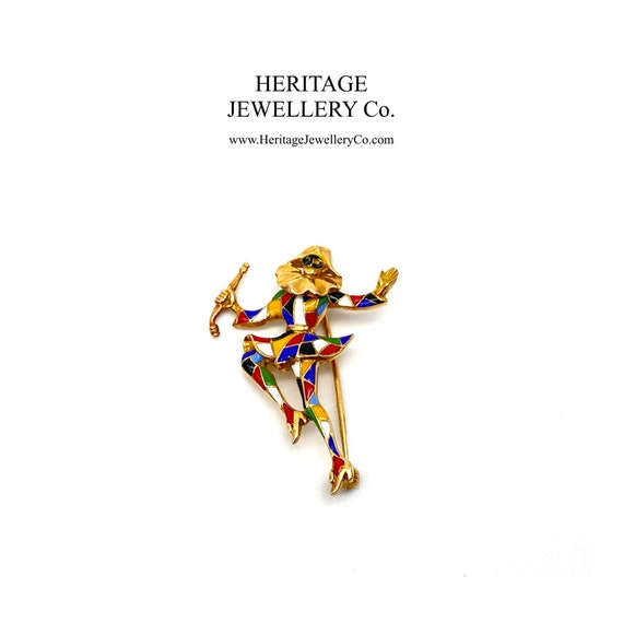 Antique Gold Jester / Harlequin Brooch (18ct Gold