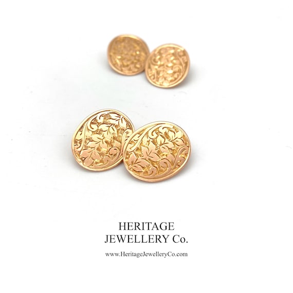 Antique Gold Cufflinks with Antique Box (9ct gold)