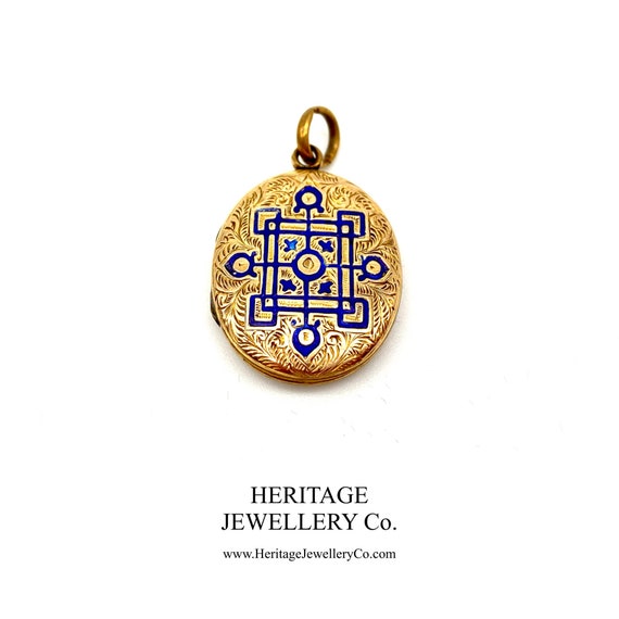 Antique Gold and Enamel Locket (9ct gold)