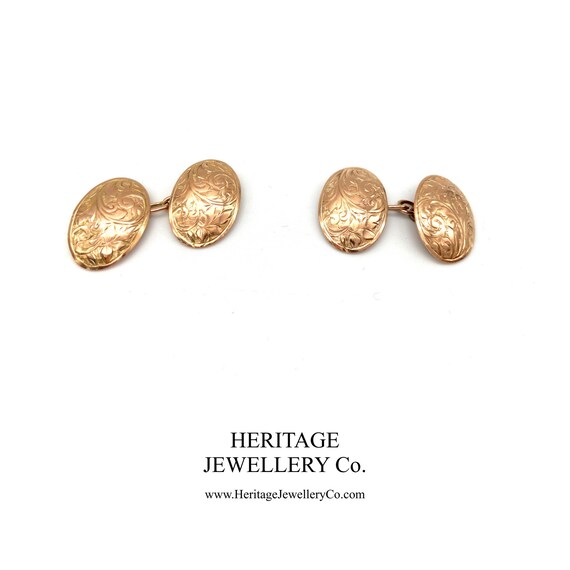Antique Gold Cufflinks with Antique Box (9ct gold)