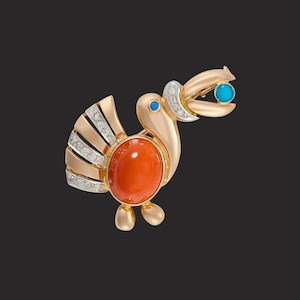 Retro Pelican Brooch