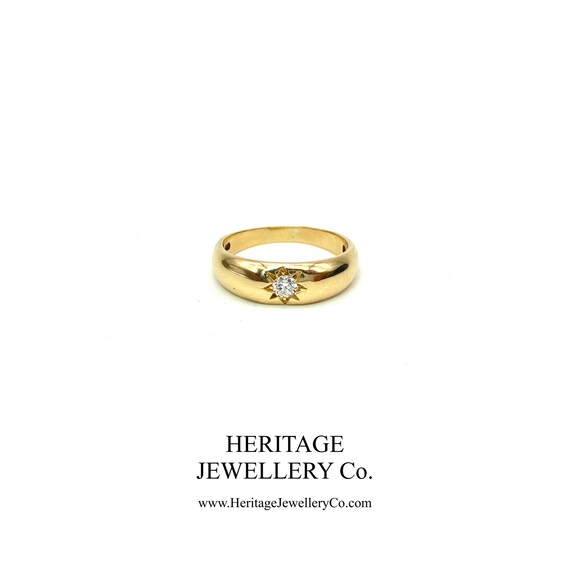 Vintage Gold & Diamond Gypsy Ring (9ct Gold; 0.15