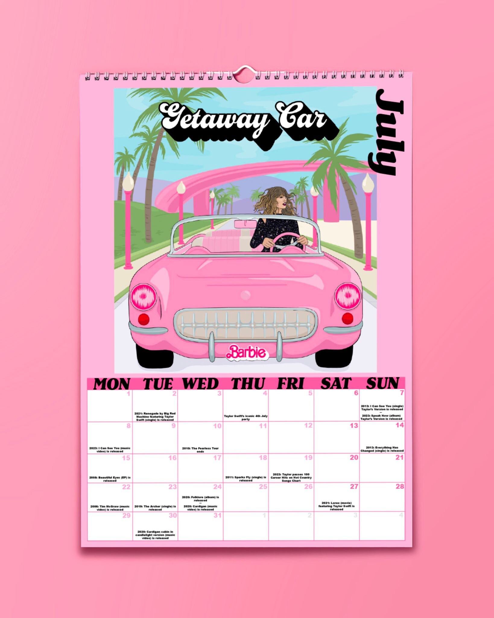 Taylor Swift 2024 Eras Calendar Etsy UK