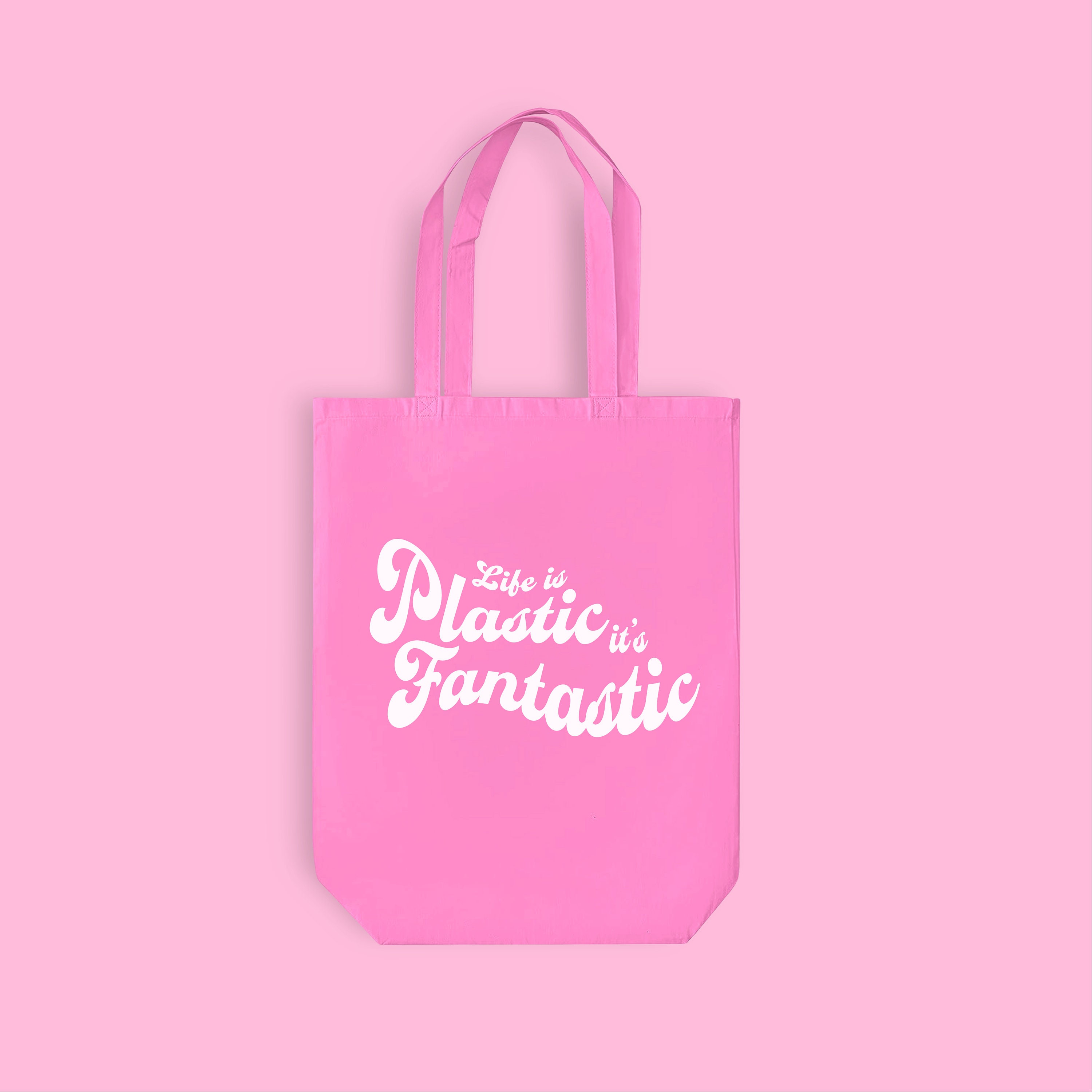 Life is Plastic it's Fantastic Custom Tote Bag | Barbie Gift | Barbie Tote  bag | Custom Tote Bag | Pink Present