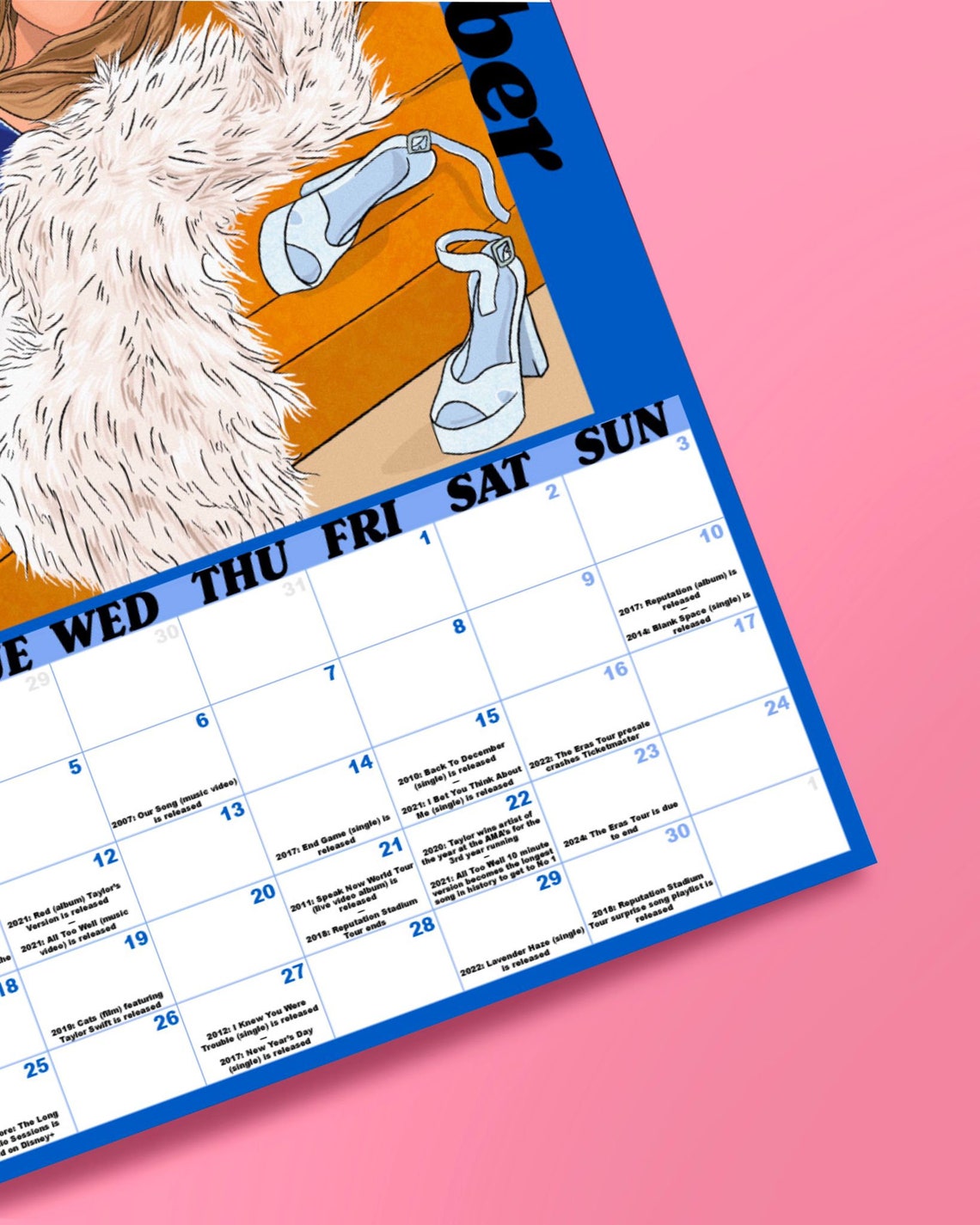 Taylor Swift 2024 Eras Calendar Etsy UK