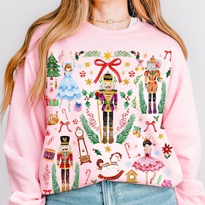 Sweatshirt casse-noisette Noël cottagecore sweat-shirt casse-noisette Noël pull Coquette noeud chemise Noël cadeau de fête de Noël t-shirt amateur de ballet