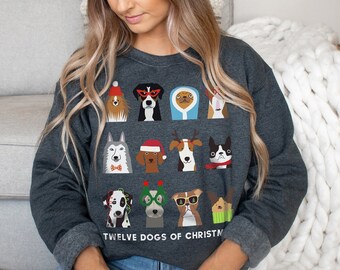 Perro sudadera de Navidad, perros divertidos suéter de Navidad perro amante regalo de Navidad perro camisa de Navidad perro regalo de Navidad perro mamá camisa camiseta