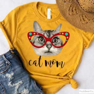 Cat Mom Shirt, Best Cat Mom Ever Shirt, Cat Mama Shirt, Funny Cat Shirt, Cat Lover Gift, Gift for Cat Lover, Tabby Cat Shirt Mustard