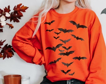 Vintage Bats Sweatshirt Halloween Bats 