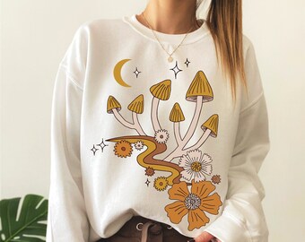 Mushroom Sweatshirt | Etsy Mushroom Sweatshirt | Etsy