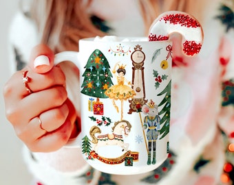 Christmas Nutcracker Mug Cocoa Cup Nutcracker Doll Coffee Mug Vintage Christmas Tea Cup Stocking Stuffer Sugarplum Fairy Nutcracker Gift