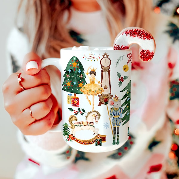 Weihnachten Nussknacker Tasse Kakaotasse Nussknacker Puppe Kaffeetasse Vintage Weihnachten Teetasse Strumpf Stuffer Sugarplum Fee Nussknacker Geschenk