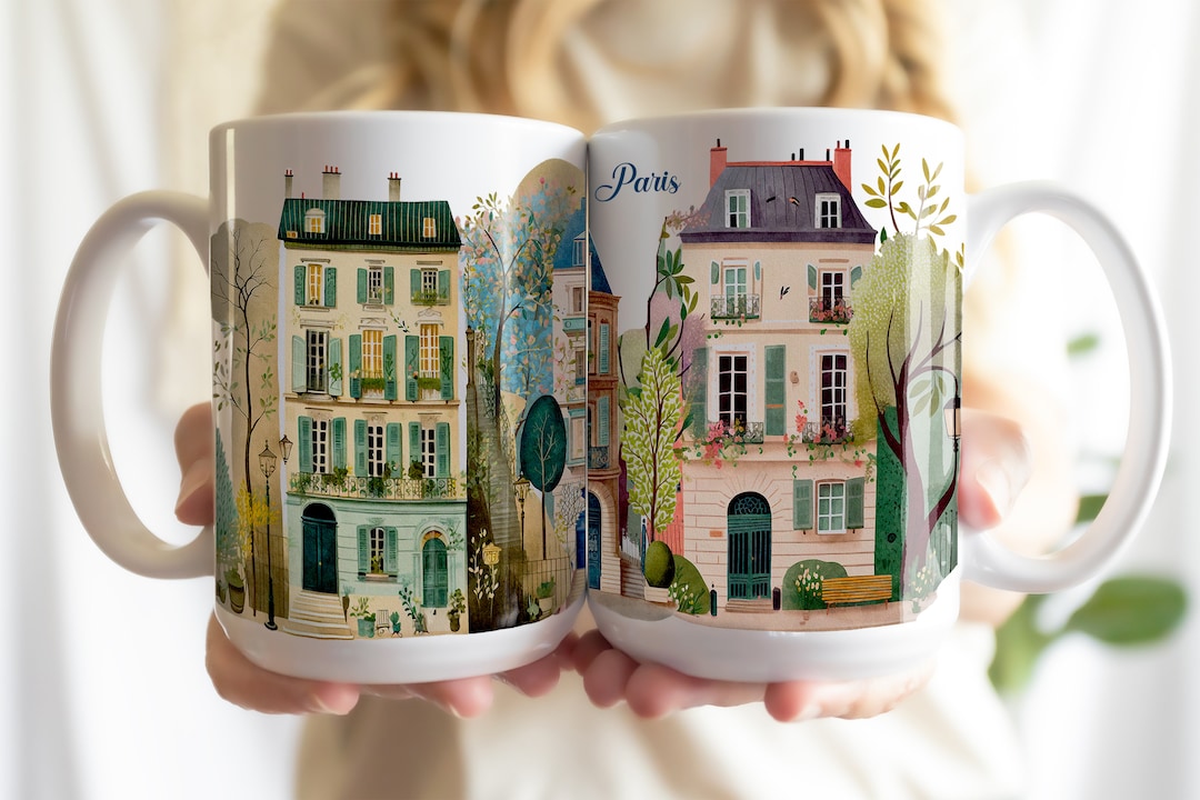 French Maisonette Mug, Parisian Mug, Oui Paris Mug, France