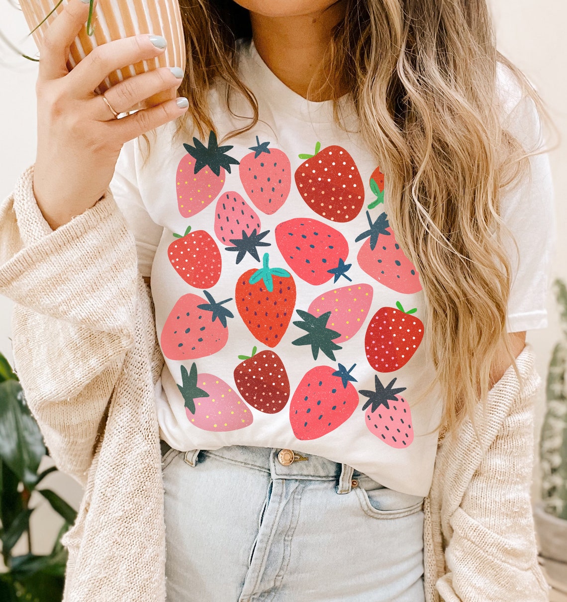 Strawberry Shirt Strawberry Clothes Strawberry Top Garden | Etsy