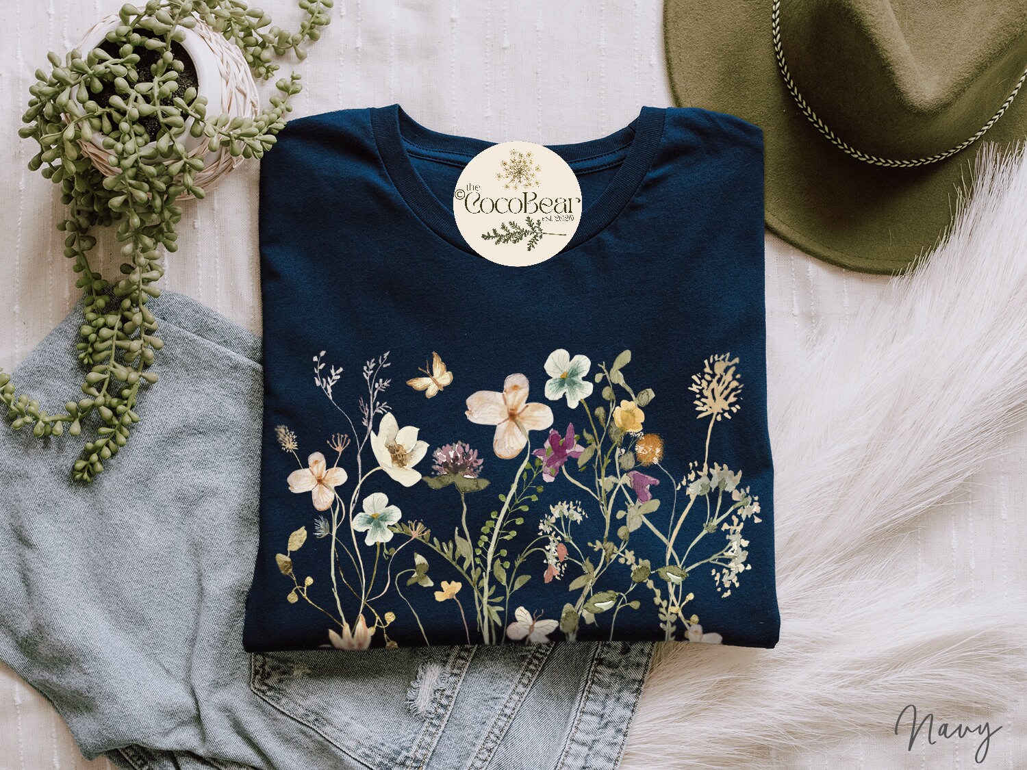 Etsy Pressed Botanical Shirt, Shirt Tee, Vintage Nature Boho Oversized Floral Flowers Pastel Wildflowers Cottagecore Shirt, Lover - Garden Tshirt,