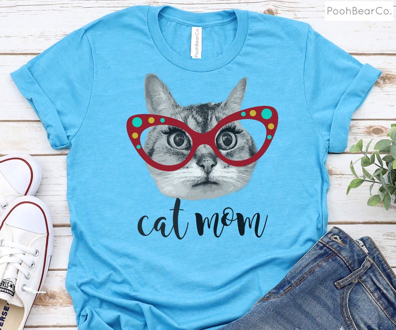 Cat Mom Shirt, Best Cat Mom Ever Shirt, Cat Mama Shirt, Funny Cat Shirt, Cat Lover Gift, Gift for Cat Lover, Tabby Cat Shirt Aqua