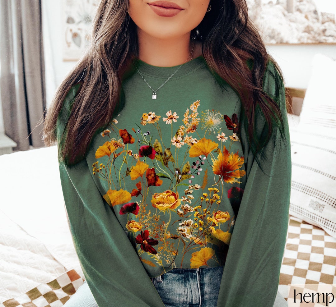 Floral Brush Print Long Shirt main image 1
