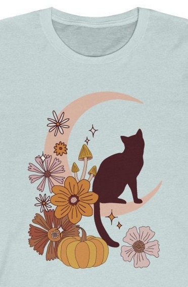 Celestial Cat Oversized Shirt, Cat Tshirt