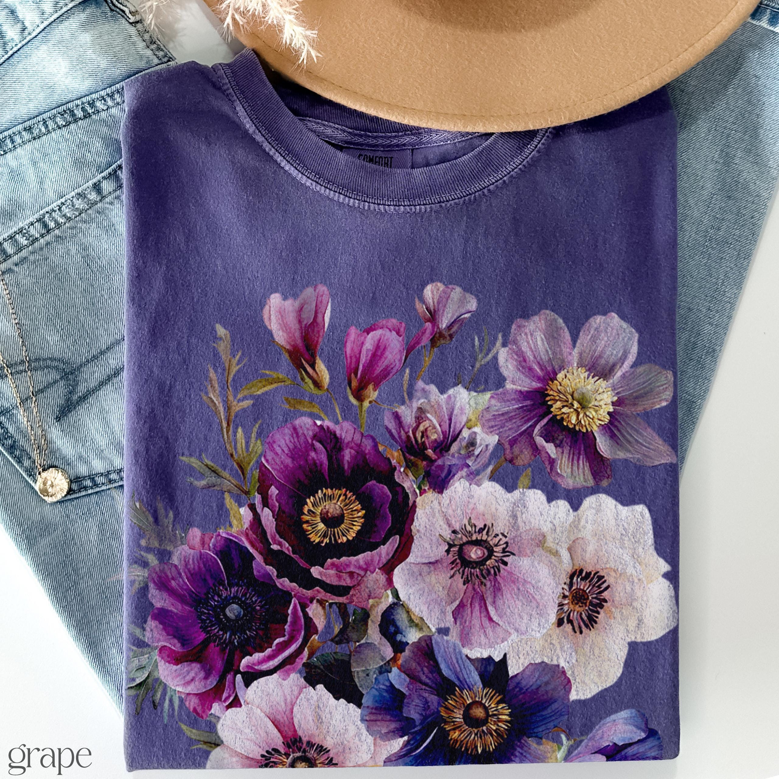 Vintage Pressed Flowers Shirt Comfort Colors Boho