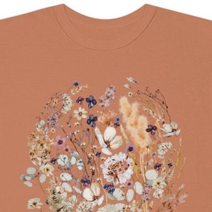 Pressed Flowers Comfort Colors Tshirt, Boho Wildflowers Cottagecore ...