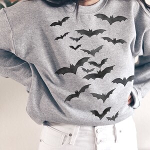 Bat Halloween Pattern Print Women's Sweatshirt