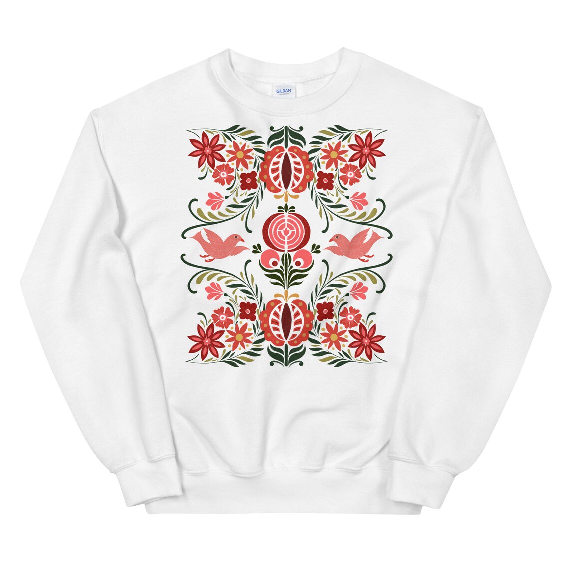 Scandinavian Folk Art Sweatshirt Folk Art Bird Sweatshirt - Etsy