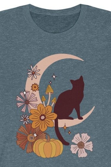 Celestial Cat Oversized Shirt, Cat Tshirt