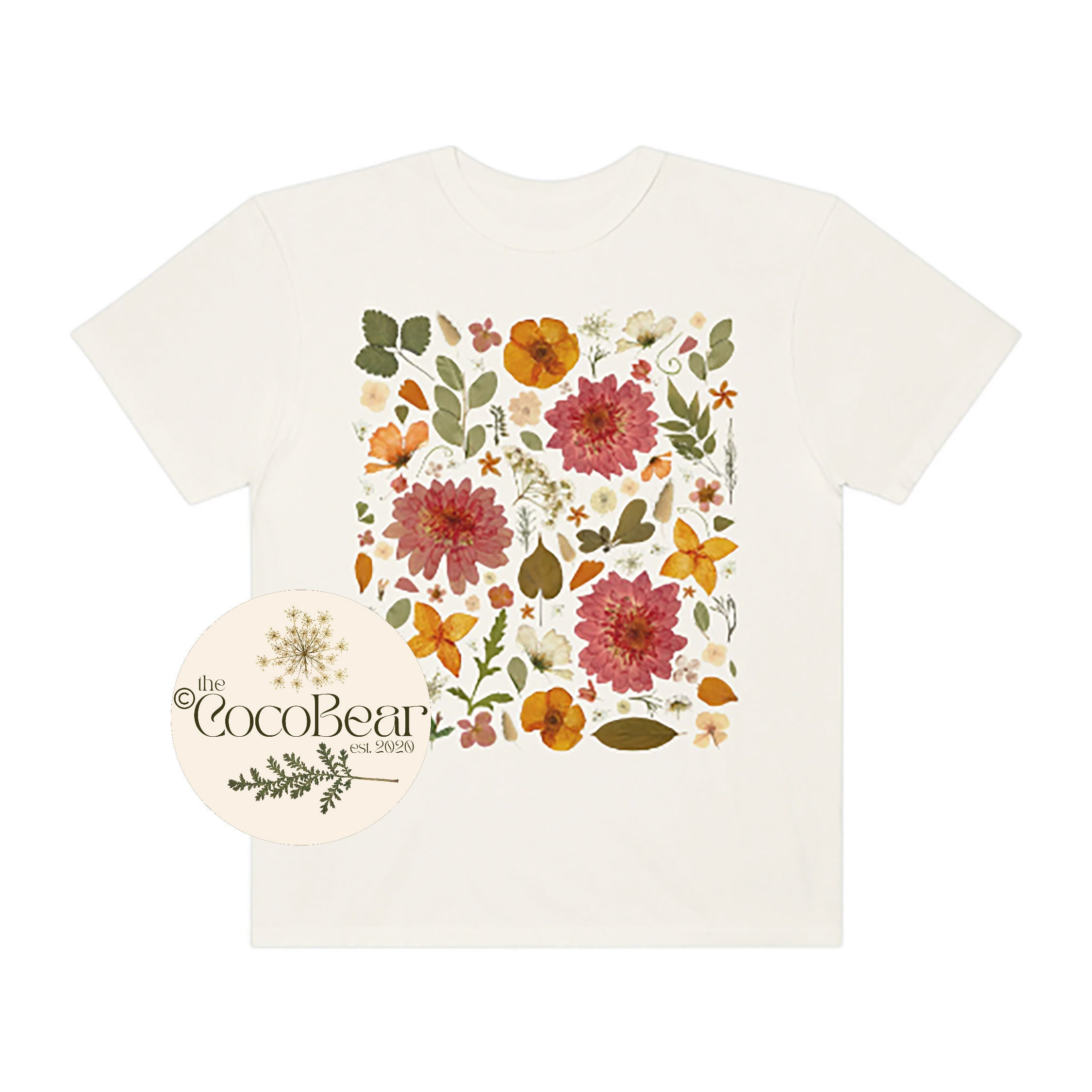 値下げ　vintage flower shirt Comfort Colors® Autumn Flower Shirt, Flower T Shirt, Retro Floral