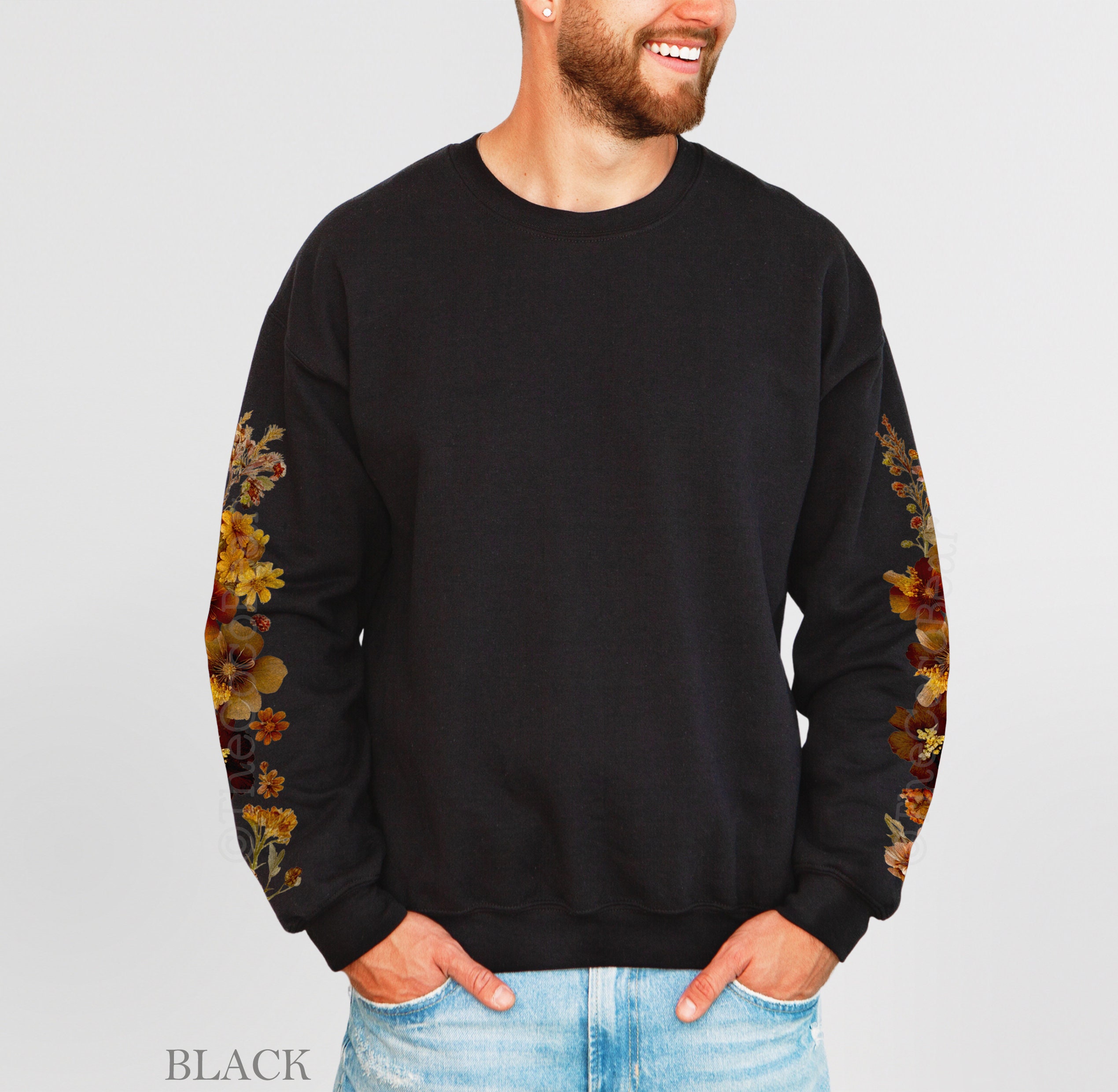 Floral Sweatshirts for Men Floral T Shirts Pressed Flowers Floral Sweatshirts for Men Floral T Shirts Pressed Flowers