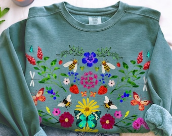 Fairy Garden Sweatshirt: Comfort Colors Cottagecore Crewneck