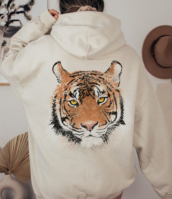 Tiger Hoodie Sweatshirt Esthetische Kleding Kleding - Etsy België