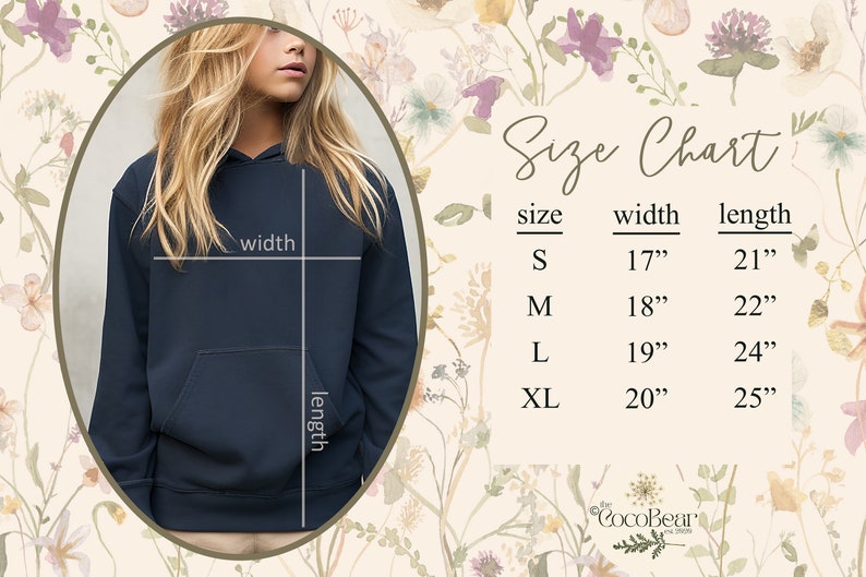 Pressed Flowers Youth Hooded Sweatshirt, Boho Cottagecore Pastel Botanical Floral Pullover Shirt Fairycore Girls Wildflowers Crewneck Hoodie zdjęcie 6