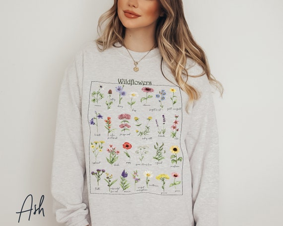 Wildflowers Sweatshirt Cottagecore Sweatshirt Vintage Floral