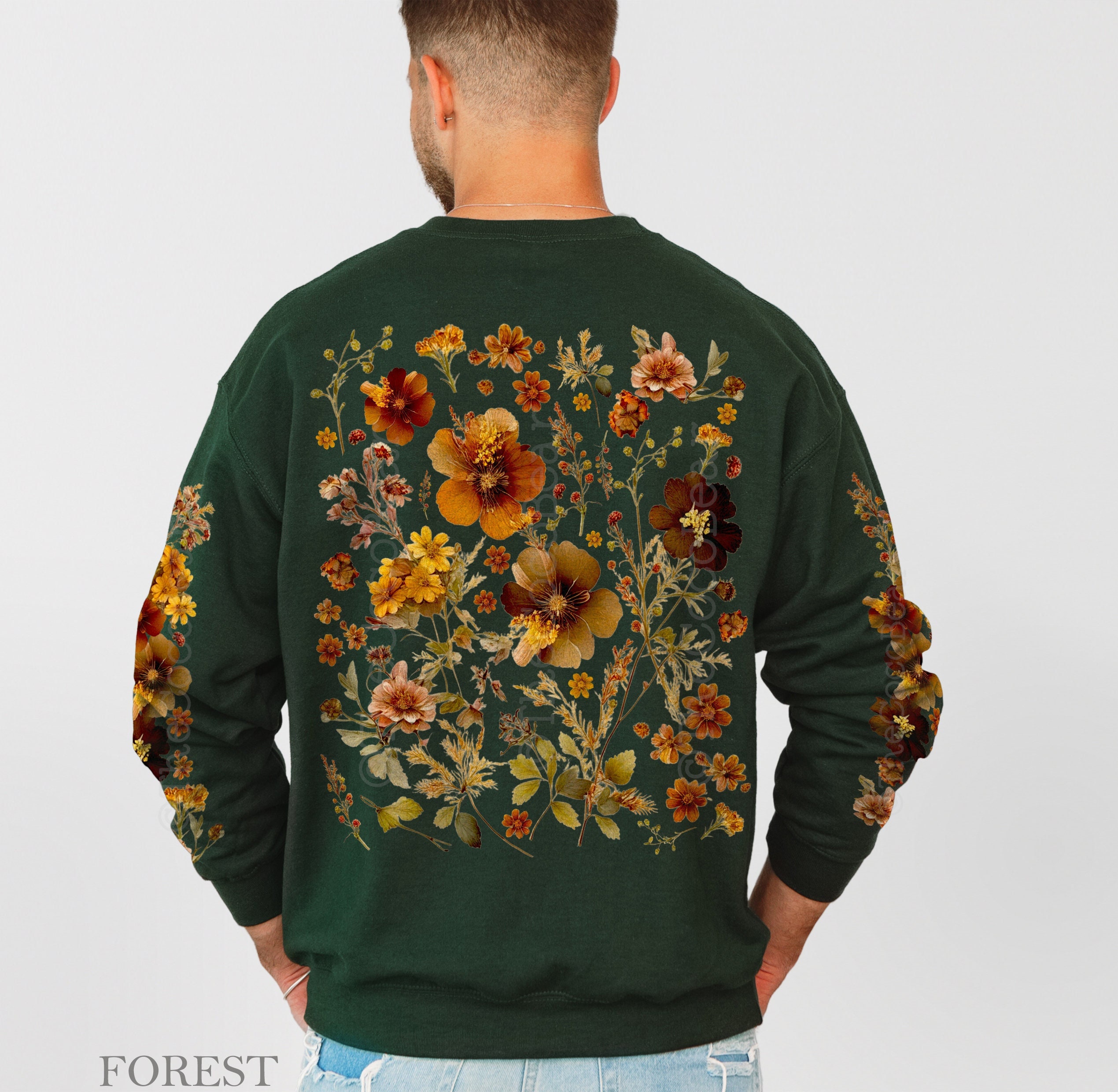 Floral Sweatshirts for Men Floral T Shirts Pressed Flowers Floral Sweatshirts for Men Floral T Shirts Pressed Flowers