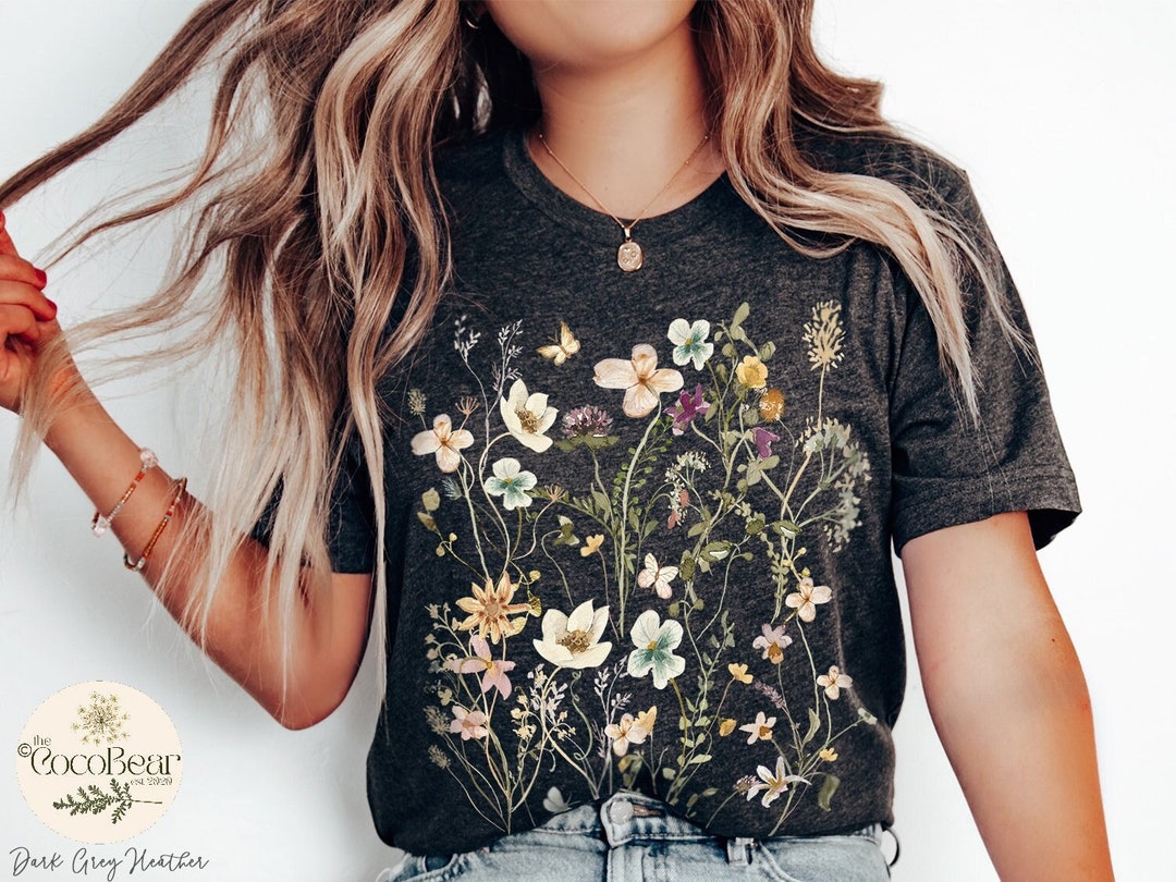 Pressed Flowers Tshirt, Boho Wildflowers Cottagecore Shirt, Oversized  Vintage Botanical Tee, Pastel Floral Nature Shirt, Garden Lover Shirt - Etsy