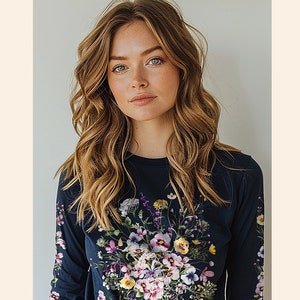 Pastel Floral - Sustainably Made Long Sleeve Tee