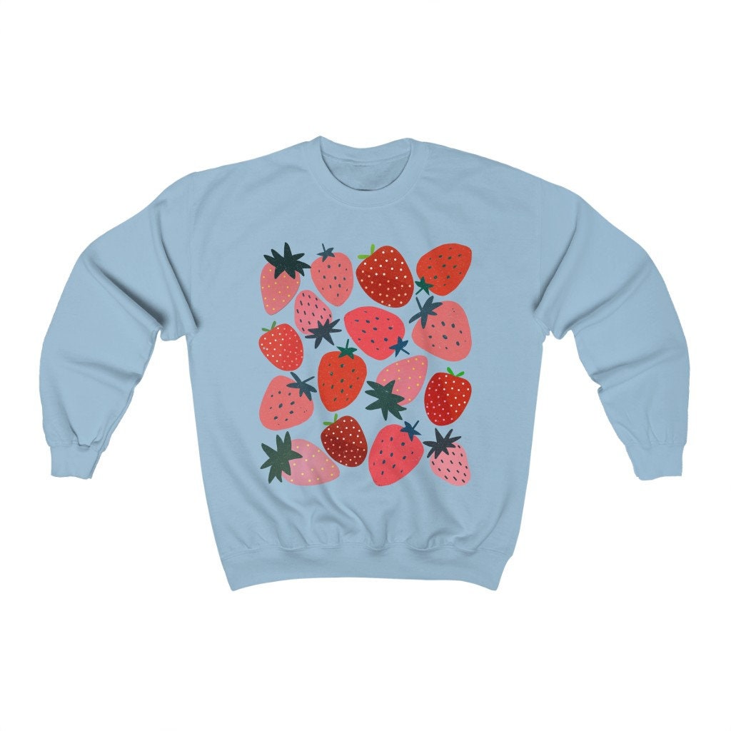 Strawberry Sweatshirt Cute Vintage Fruit Sweater Floral Botanical Top ...