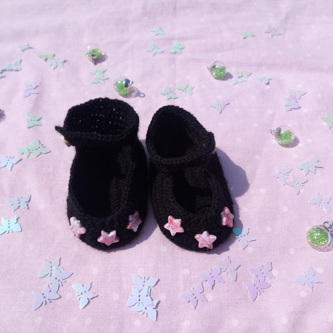 Black baby shoes with stars Gender neutral baby Star baby Etsy