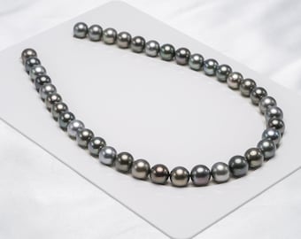39pcs Grey Mix Necklace - Round 11mm AA/A quality Tahitian Pearl