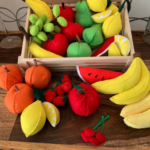 Fruits Set Play Food felt Food Pretend Play Kids Kitchen Etsy