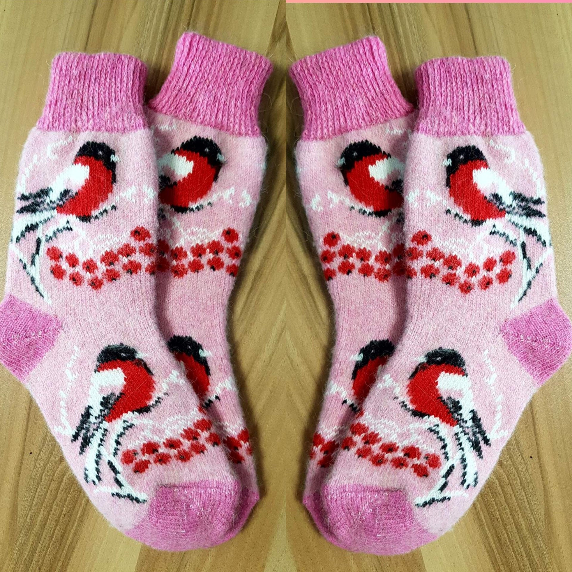 Woolen knit bird socks/ Chunky socks/ Casual thick women Etsy