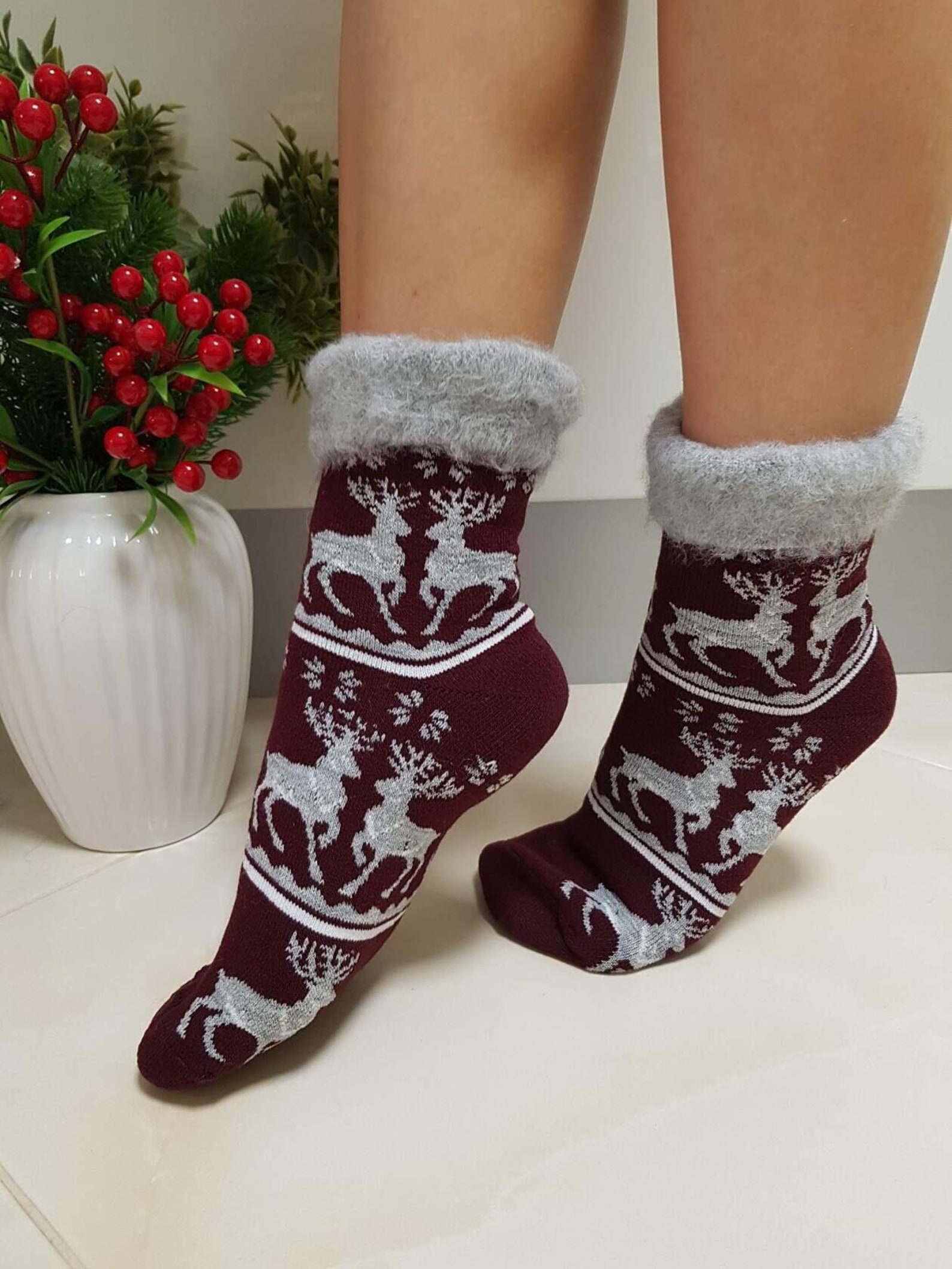 Knitted warm boots socks women Fleece lined socks Winter wool Etsy