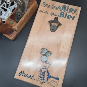Wall bottle opener with magnetic function*Bottle opener*Beer opener*Beer*Unique piece*Gift idea*Handmade*Magnet*Crown cap*Engraving