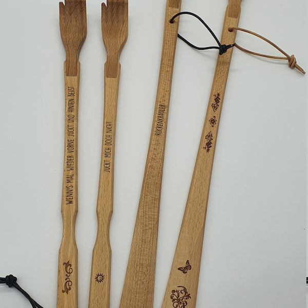 Rückenkratzer - Schuhlöffel - Rückenkrauler - Sprüche - witzig - personalisiert - Geschenk - backscratchers - funny -present -personalisiert