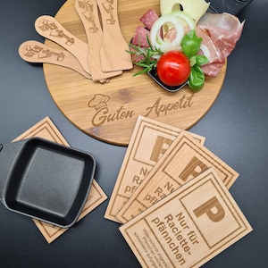 Pan coasters for raclette + sliders made of precious woods-handcrafted-wooden-unique-handmade-raclette-raclette accessories-New Year&#39;s Eve
