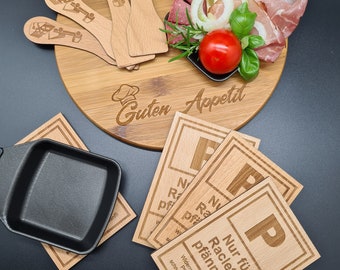 Pan coasters for raclette + sliders made of precious woods-handcrafted-wooden-unique-handmade-raclette-raclette accessories-New Year's Eve